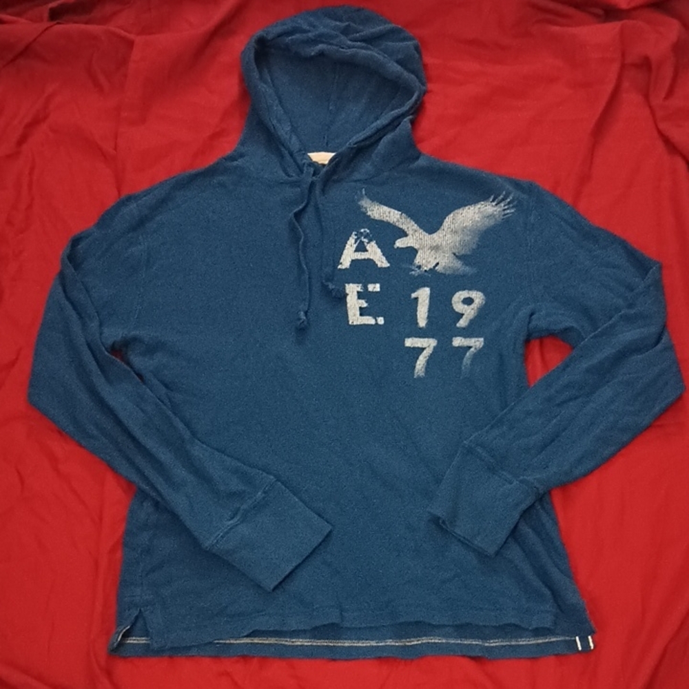 American Eagle Outfitters Authentic Quality Mens Blue Hoodie Sweater Size M